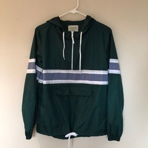 Dark green windbreaker from Zumiez